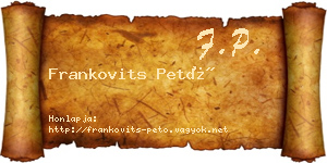 Frankovits Pető névjegykártya
